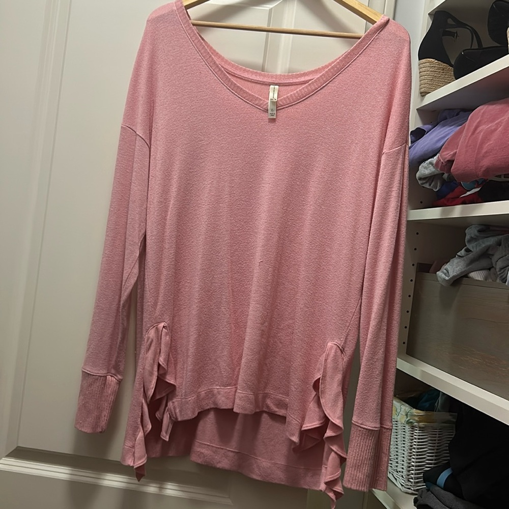 Live love dream long sleeve pink sweater large